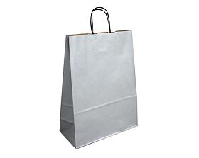 Papírová taška stříbrná Toptwist 320x140x420 mm s krouceným uchem