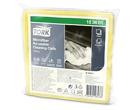 TORK utěrka z mikrovlákna, 1 balení = 6 utěrek, žlutá, 183601