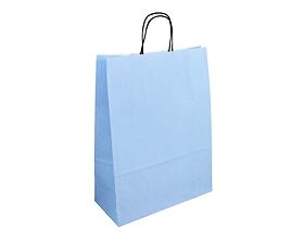 Papírová taška světle modrá Toptwist 320x140x420 mm s krouceným uchem