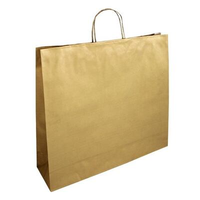 Papírová taška zlatá Mat Oro 550x150x490 mm s krouceným uchem