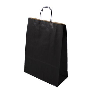 Papírová taška černá 320x120x410 mm s krouceným uchem