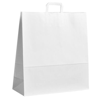 Papírová taška bílá ExtraKRAFT 450x170x480 mm s plochým uchem