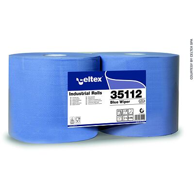 CELTEX průmyslová utěrka, role, 2 vrstvá, 1 balení = 2 role, 290 m návin, modrá, 35112