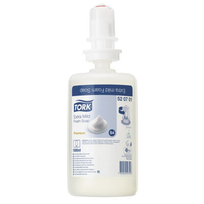 Tork extra jemné pěnové mýdlo světle žluté barvy bez parfémů a barviv, 1000 ml, S4, 520701