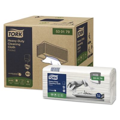 Tork Heavy-Duty čisticí utěrka, sklad, 1 balení = 105 utěrek, 1 vrstvá, bílá, W4, 530179