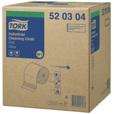 Tork průmyslová čisticí utěrka, šedá, 1 vrstvá, 1 role =  950 ks, 361 m návin, W1, 520304